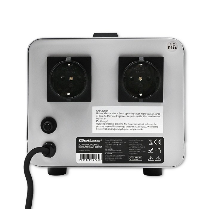 Stabilizator napona QOLTEC 50724 (AVR, 2000VA)-4