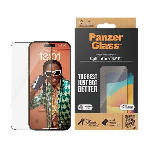 Staklo zaštitno PANZERGLASS za iPHONE 15 Pro Max, Ultra-Wide Fit-0