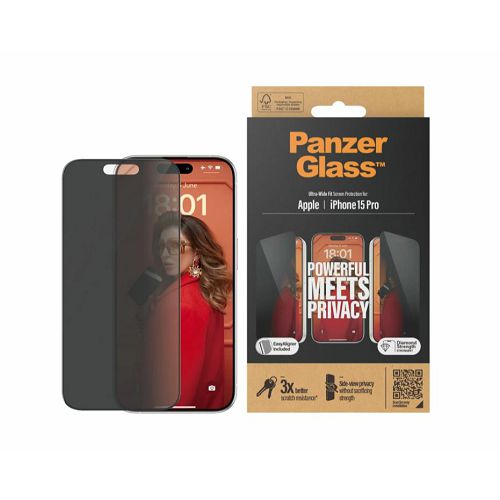 Staklo zaštitno PANZERGLASS za iPhone 15 Pro Ultra Wide Fit Privacy-0