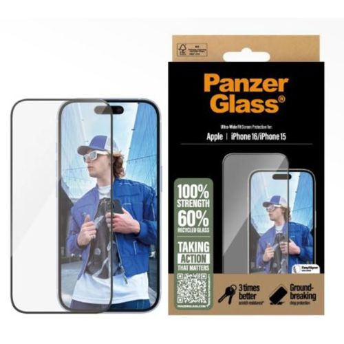 Staklo zaštitno PANZERGLASS za IPHONE 16 Plus /15 Plus Ultra wide fit