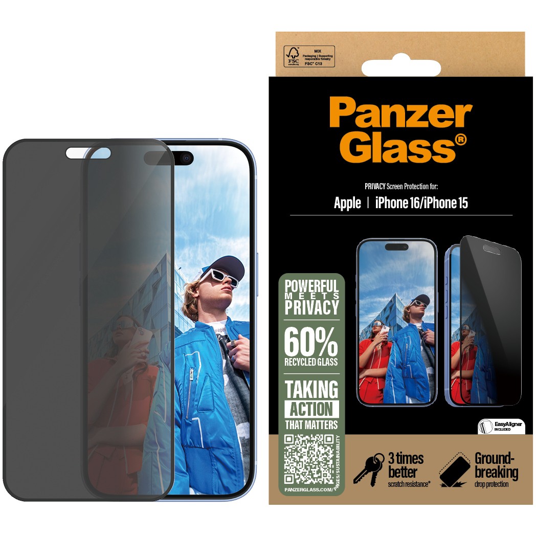 Staklo zaštitno PANZERGLASS za iPhone 16/15, Ultra Wide Fit-3