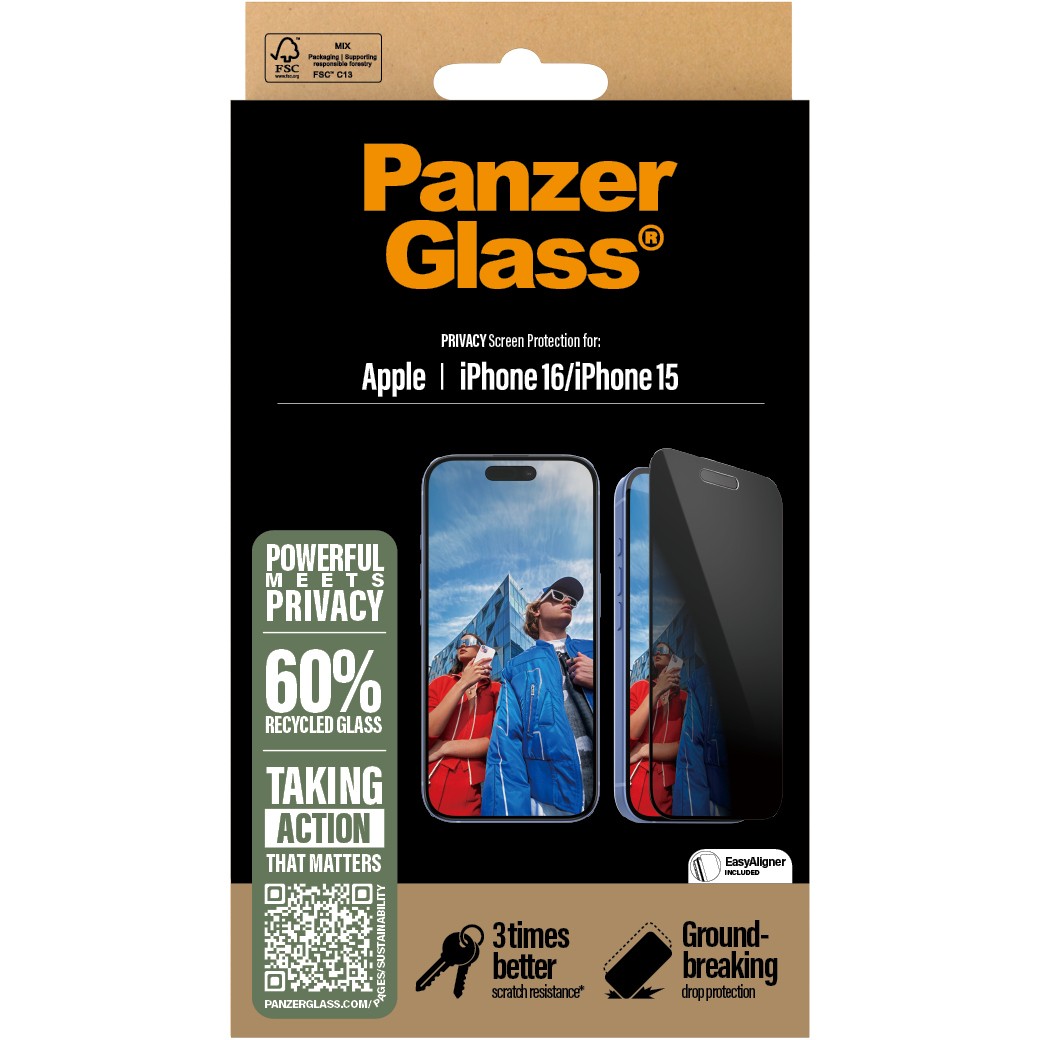 Staklo zaštitno PANZERGLASS za iPhone 16/15, Ultra Wide Fit-4