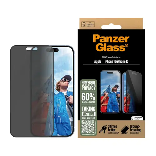 Staklo zaštitno PANZERGLASS za iPhone 16/15, Ultra Wide Fit-1