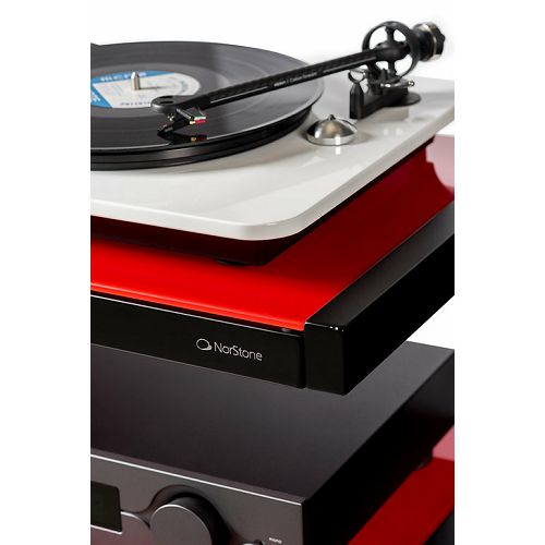 Stalak NORSTONE ESSE HI-FI satin/crna red/glass-1