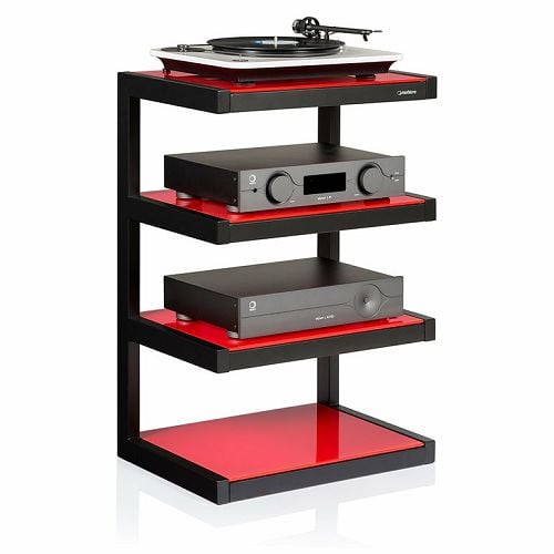 Stalak NORSTONE ESSE HI-FI satin/crna red/glass-0