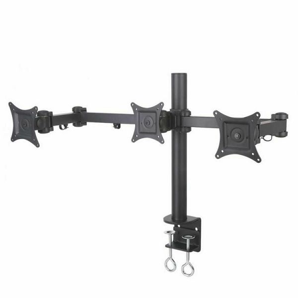 Stolni nosač za monitor SBOX LCD-352/3 (13-27", nagib ±15°, okret 360°, 3 monitora)-0