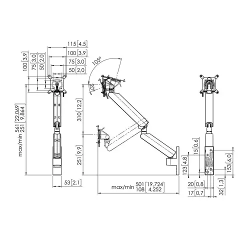 Stalak VOGELS MOMO 4136W Monitorarm Motion Plus-4