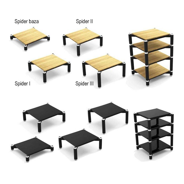 Stalak za Hi-Fi komponente NORSTONE Spider Base Bamboo modularni 652 mm-1
