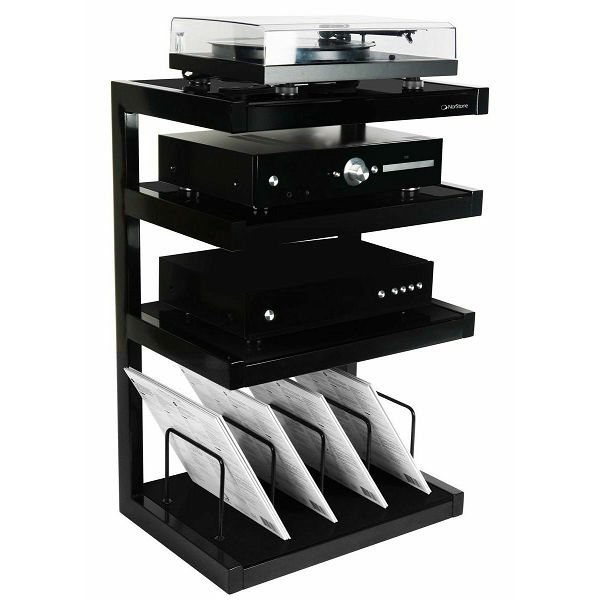Stalak za HI-FI komponente NORSTONE ESSE HI-FI VINYL crni 570 mm-1