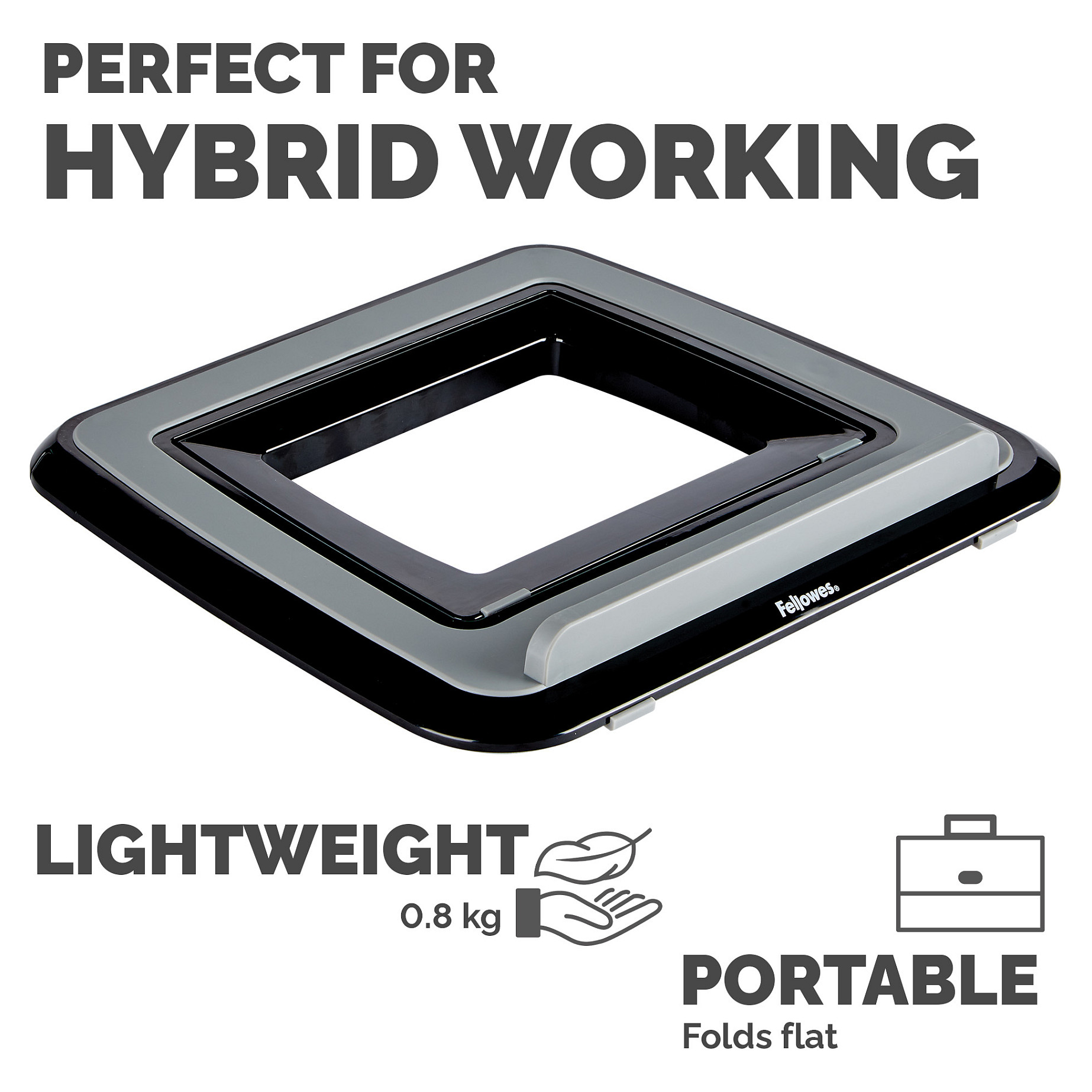 Stalak za Laptop FELLOWES I-Spire Quick Lift (Podesiv na 7 visina, Maksimalna veličina monitora 17", Maksimalna težina 4KG, Crna)-4