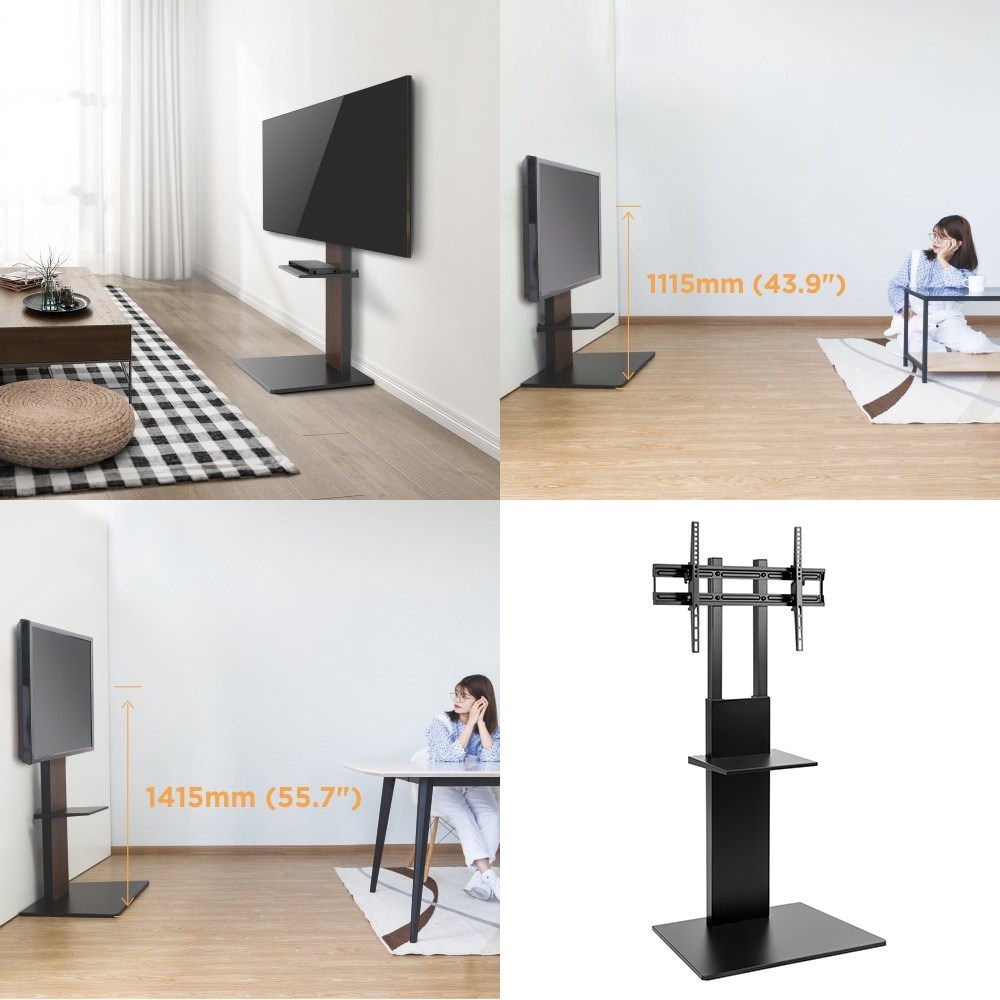 Stalak za TV MACLEAN MC-865 Professional Modern (s policom, za 37" - 70" ekrane, max teret 40kg, max VESA 600x400, podesiva visina)-8