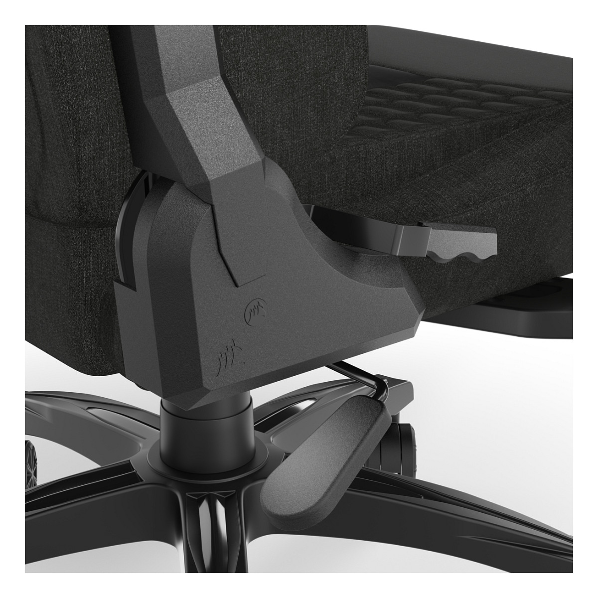 Stolica za igranje CORSAIR TC100 Gepolsterter Sitz Gepols (crna, udobno jastučena sjedala)-6