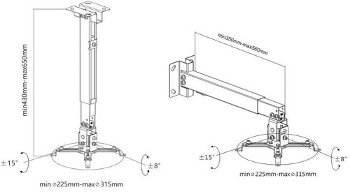 MANHATTAN Beamer Decken- und Wandhalterung 20kg schwarz-3
