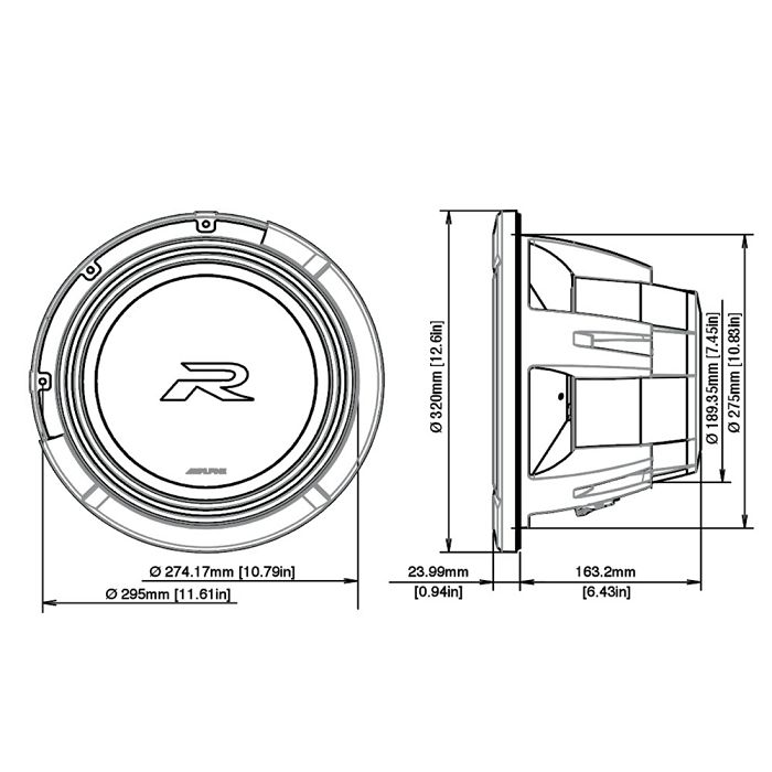 Subwoofer ALPINE R2-W12D4-3