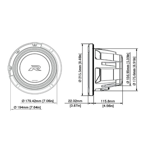 Subwoofer ALPINE R2-W8D2 (2 ohm + 2 ohm)-4