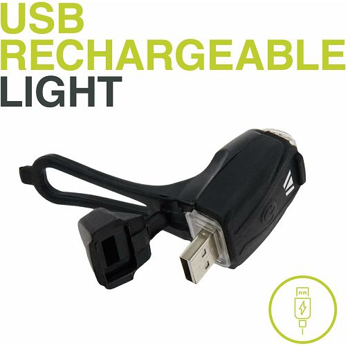 Prednje svjetlo za bicikl ili romobil NEWRBAN, punjivo, bijelo/crveno, USB, silikonska kukica-2