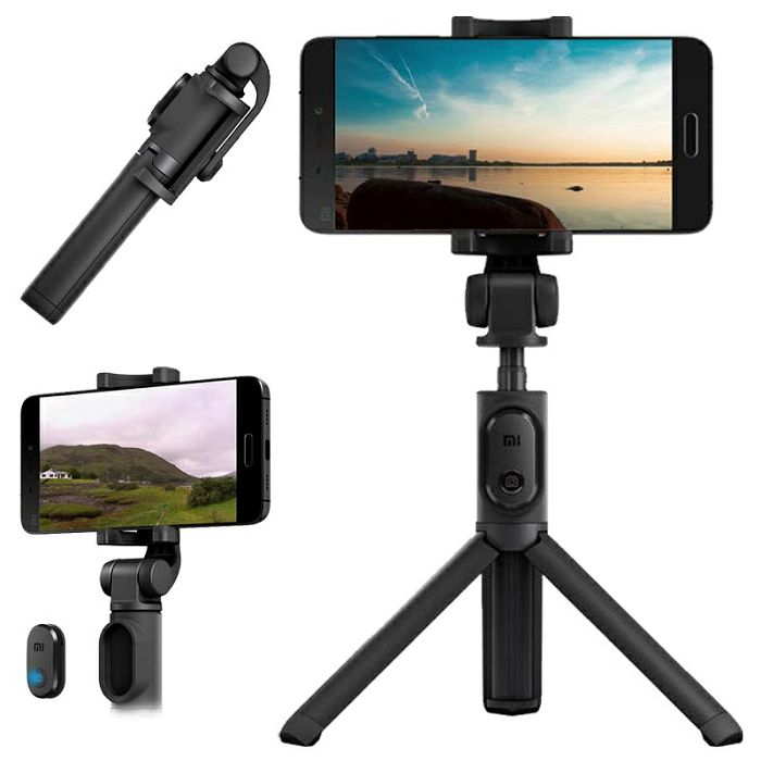 Samostojeći selfie štap Xiaomi Mi Selfie Stick Tripod (Aluminij, Crna, Konstrukcija protiv klizanja, Kut rotacije: 360°, Prijenosna i bežična)-1
