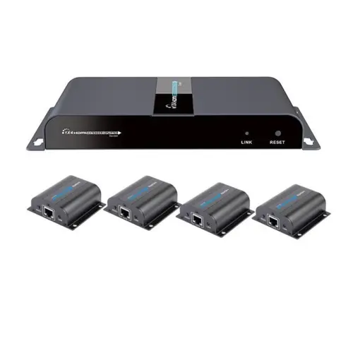 Techly HDMI 1x4 Extender Splitter over CAT6/6a/7 50m with IR pass-back-1