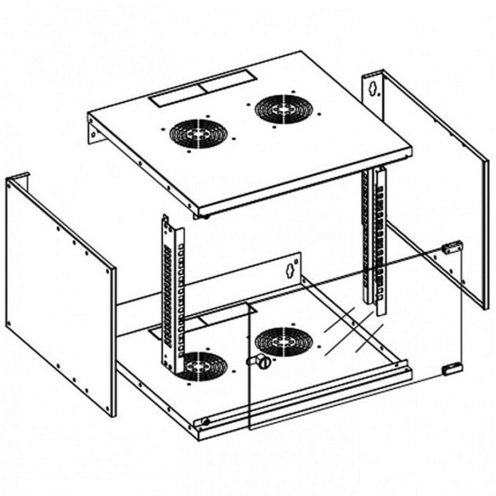 Techly Wall Rack Cabinet 19" 9U prof. 320 Grey Assembled-4