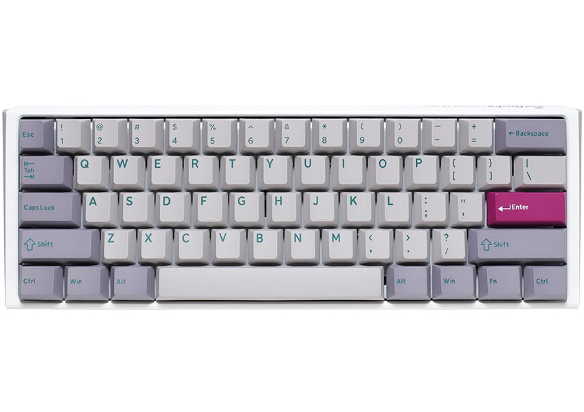 Ducky One 3 Mist Grey Mini Gaming Keyboard, RGB LED - MX-Brown (US)-0