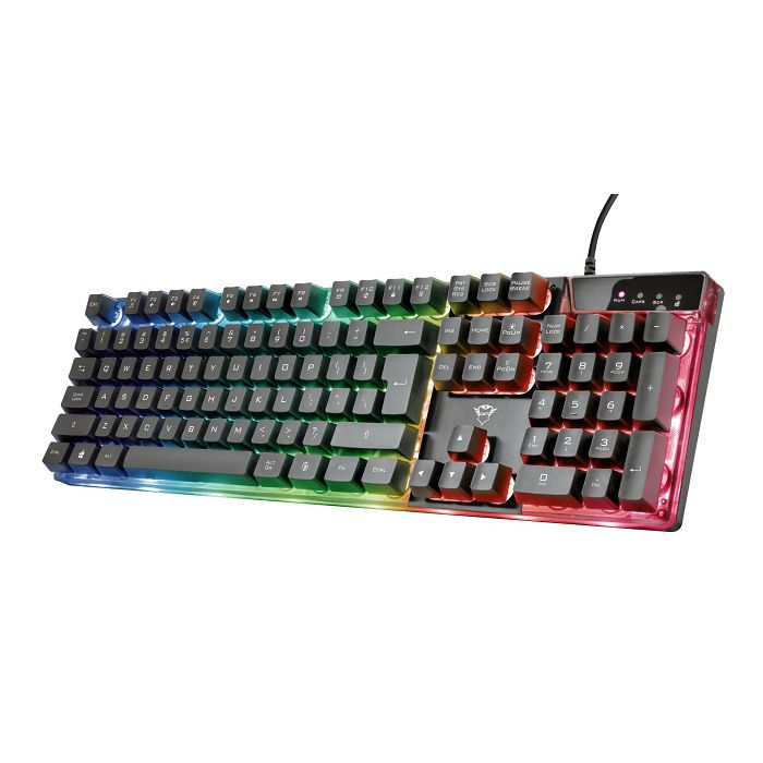 Tipkovnica TRUST GXT 835 AZOR (gaming, membranska, rainbow osvjetljenje crna)-0
