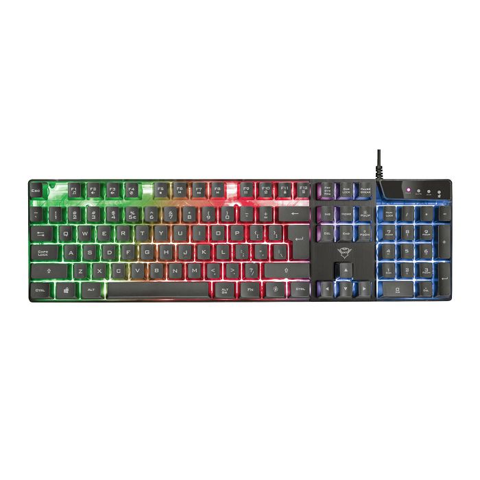 Tipkovnica TRUST GXT 835 AZOR (gaming, membranska, rainbow osvjetljenje crna)-1