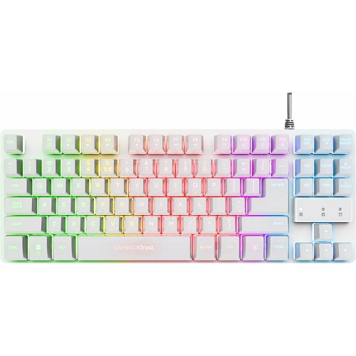 Tipkovnica TRUST THADO, GXT 833W, US, TKL, bijela-0