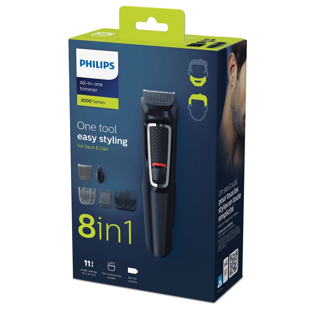 Trimer PHILIPS Multigroom Series 3000 MG3730/15 (8-u-1, lice i kosa)-2