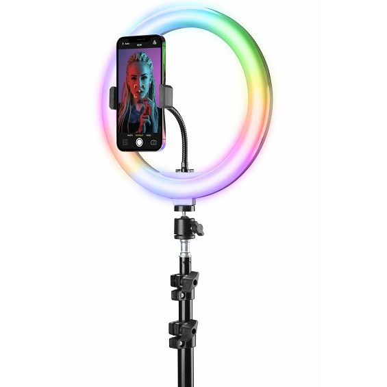 Svjetlosni prsten sa stalkom CELLULARLINE SELFIE RING PRO Multicolor-2
