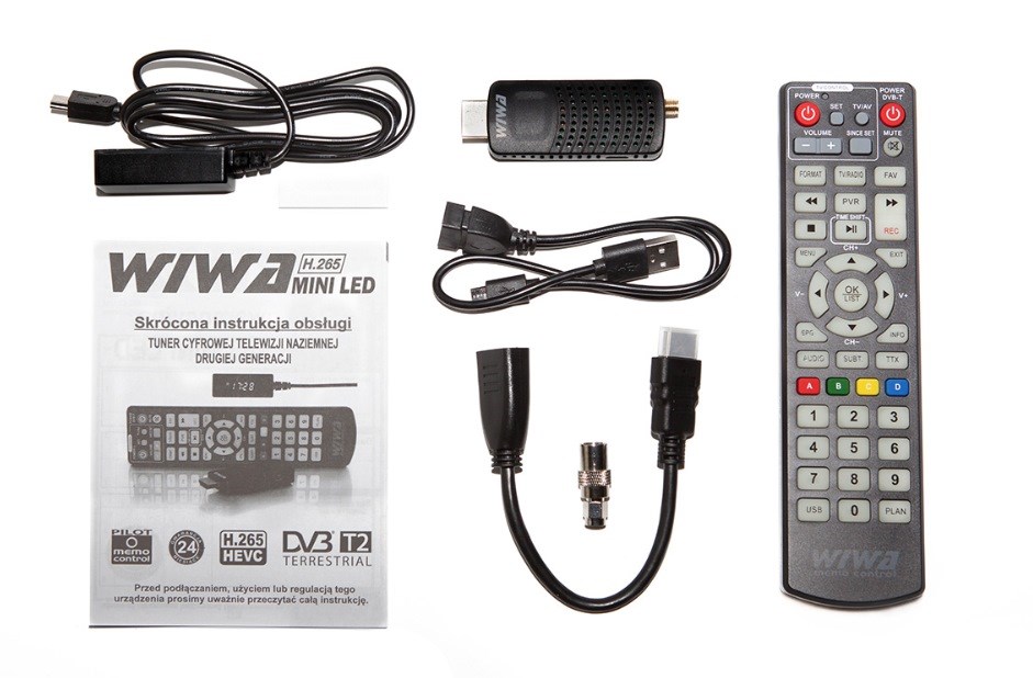 Tuner DVB-T/T2 WIWA H.265 MINI LED-5