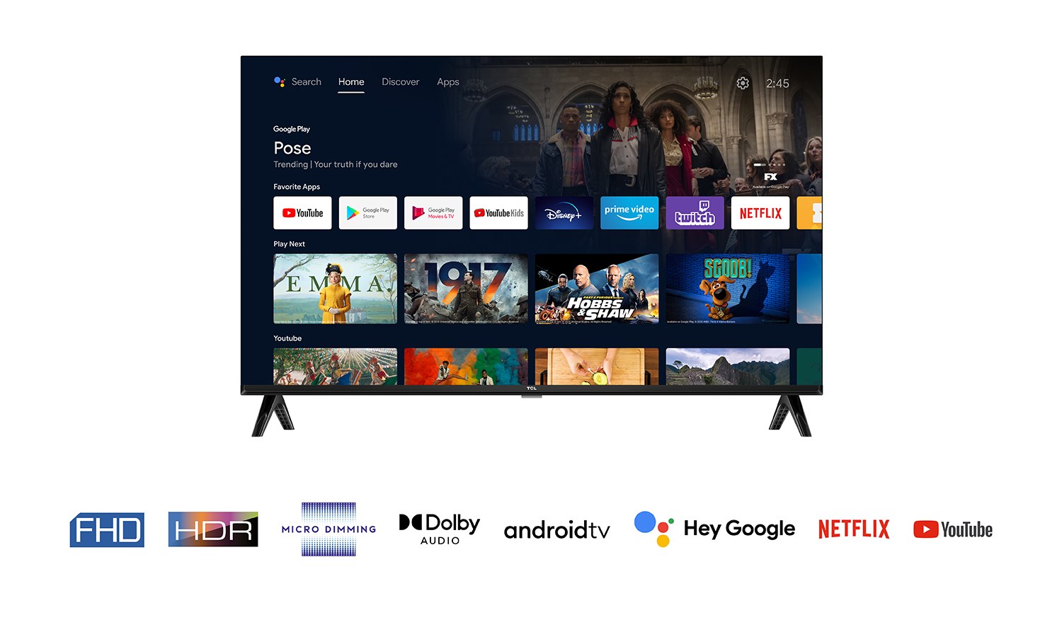 TV TCL LED S54 Series 32S5400AF Android TV (81 cm, FHD, HDR10, Smart TV, DVB-T2/C/S2)-3