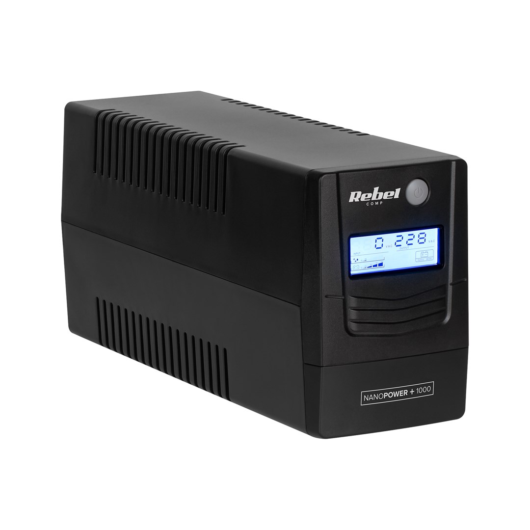 UPS REBEL model Nanopower Plus 1000 (offline, 1000VA / 600W, 230 V, 50Hz, LCD, USB, RJ45)-0