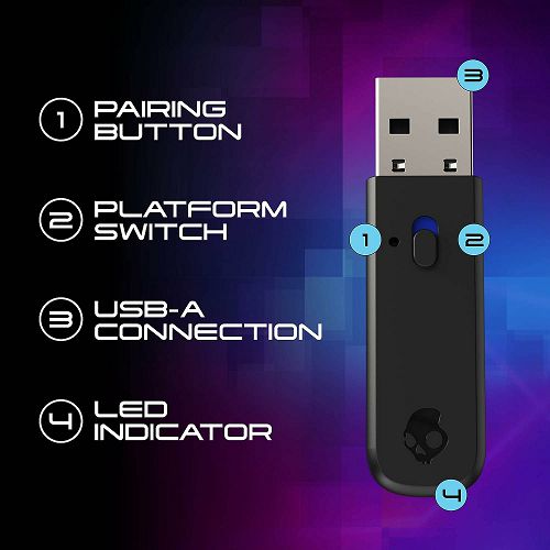 USB adapter SKULLCANDY Dual Platform Ultra Low Latency Dongle PC/Playstation-2