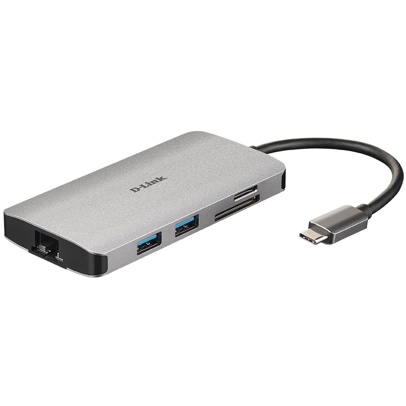 USB HUB D-LINK 8-in-1 USB-C Hub sa HDMI/Ethernet/Card Reader/Power Delivery-0