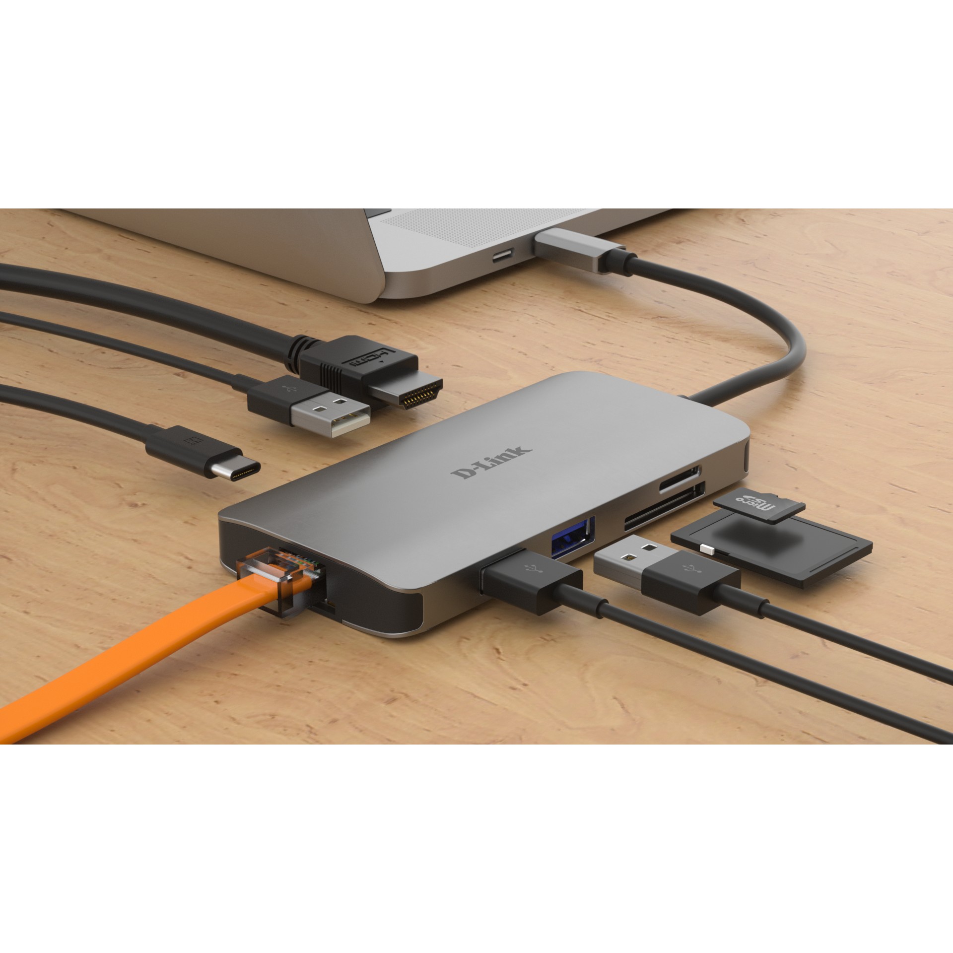 USB HUB D-LINK 8-in-1 USB-C Hub sa HDMI/Ethernet/Card Reader/Power Delivery-4