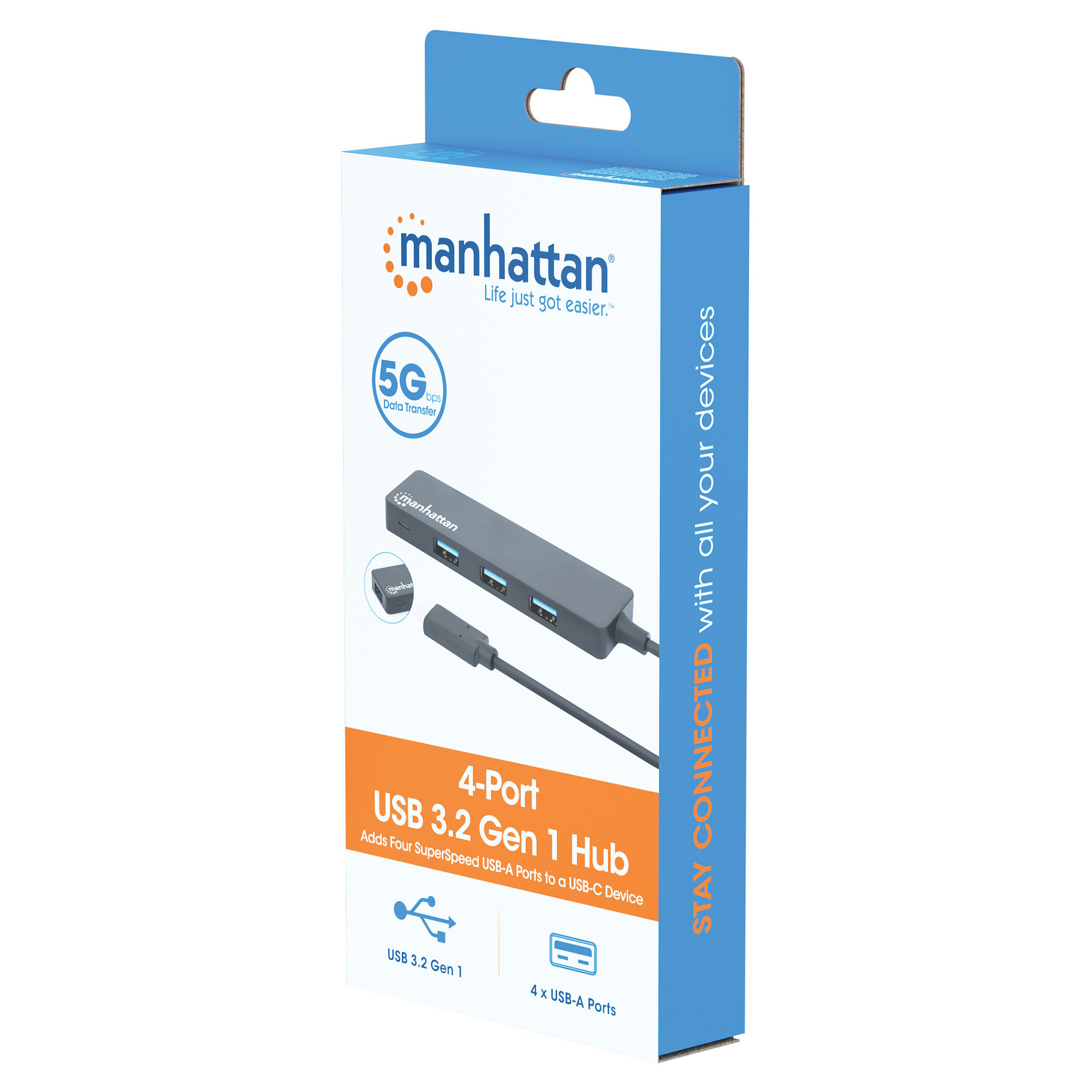 MANHATTAN 4-Port USB 3.2 Gen 1 Hub C-Stecker auf 4x A-Buchse-7