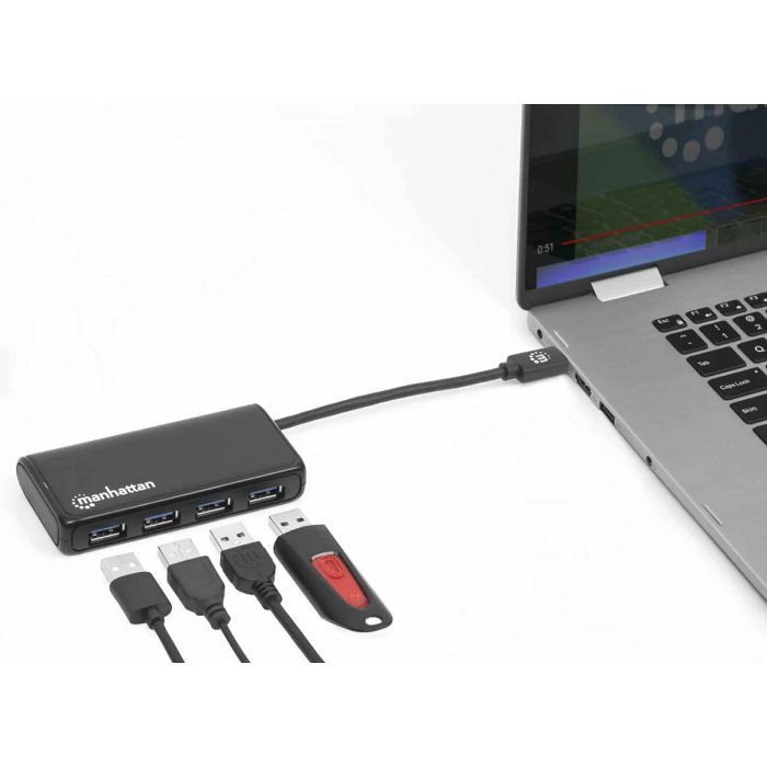 MANHATTAN 4-Port USB 3.2 Gen 1 Hub C-Stecker auf 4x A-Buchse-1