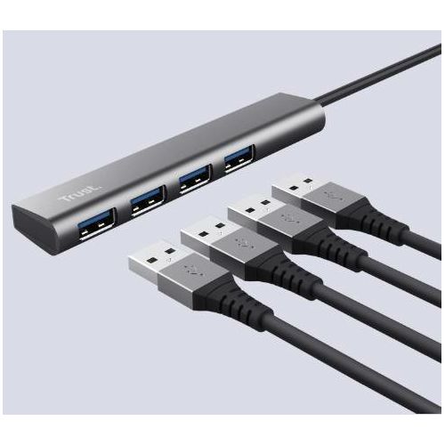 USB Hub TRUST Halyx 24947, 1xUSB-A/ 4xUSB-A (5 godina jamstva)-1