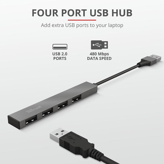 USB Hub TRUST HALYX MINI USB-A/4x USB-A (5 godina jamstva)-3