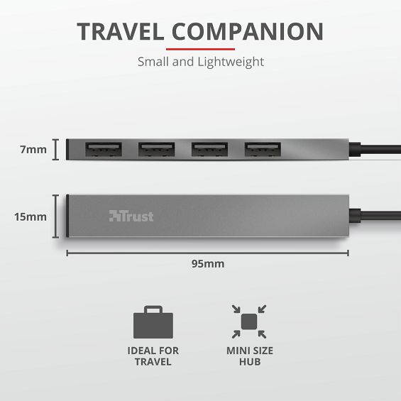 USB Hub TRUST HALYX MINI USB-A/4x USB-A (5 godina jamstva)-5