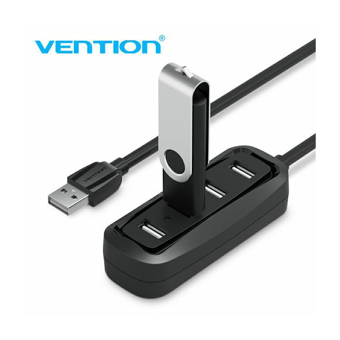 USB Hub VENTION 4VAS-J43-B050, 4 x USB 2.0, 0.5 m crni