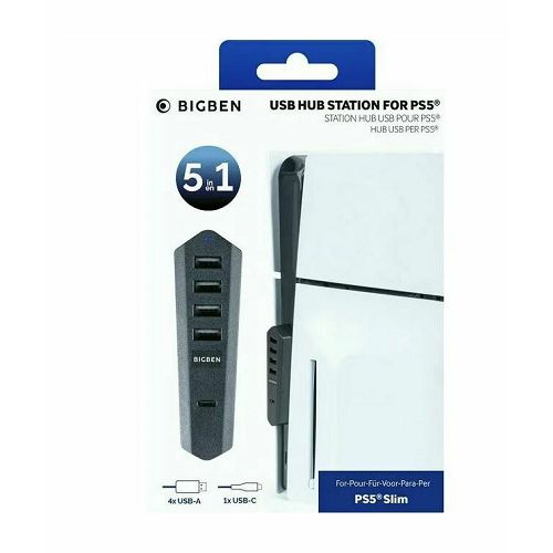USB hub za BIGBEN PS5 Slim (4 x USB-a porta + 1 x USB-C port)