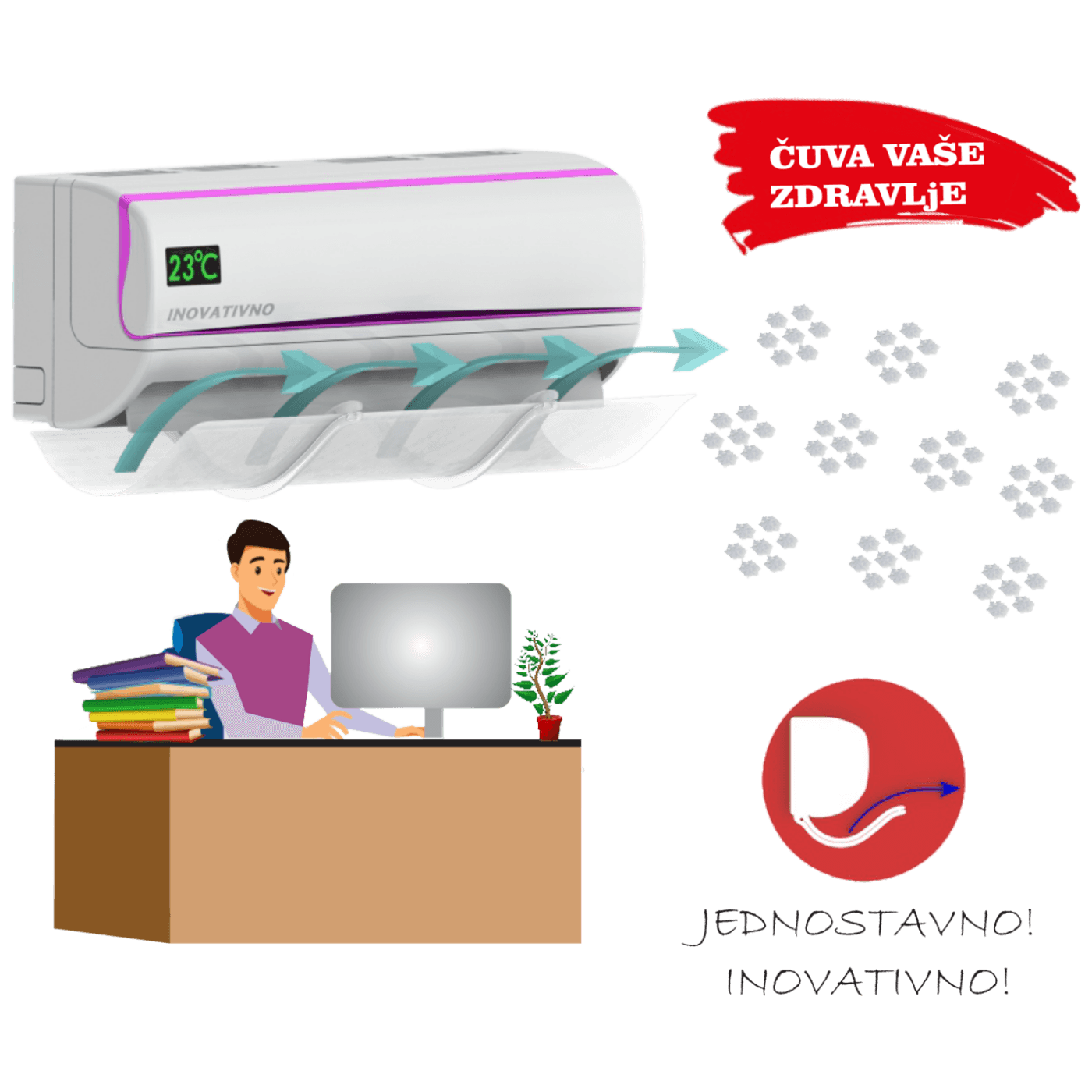 Usmjerivač zraka klime ZED ELECTRONIC, 18.000 do 24.000 BTU - AC DEFLECTOR-1824-2