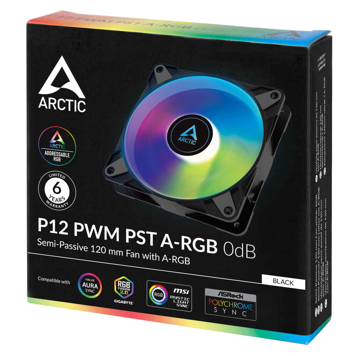 Ventilator ARCTIC P12 PWM PST A-RGB 120mm (crna, 4-pinski, PST)-1