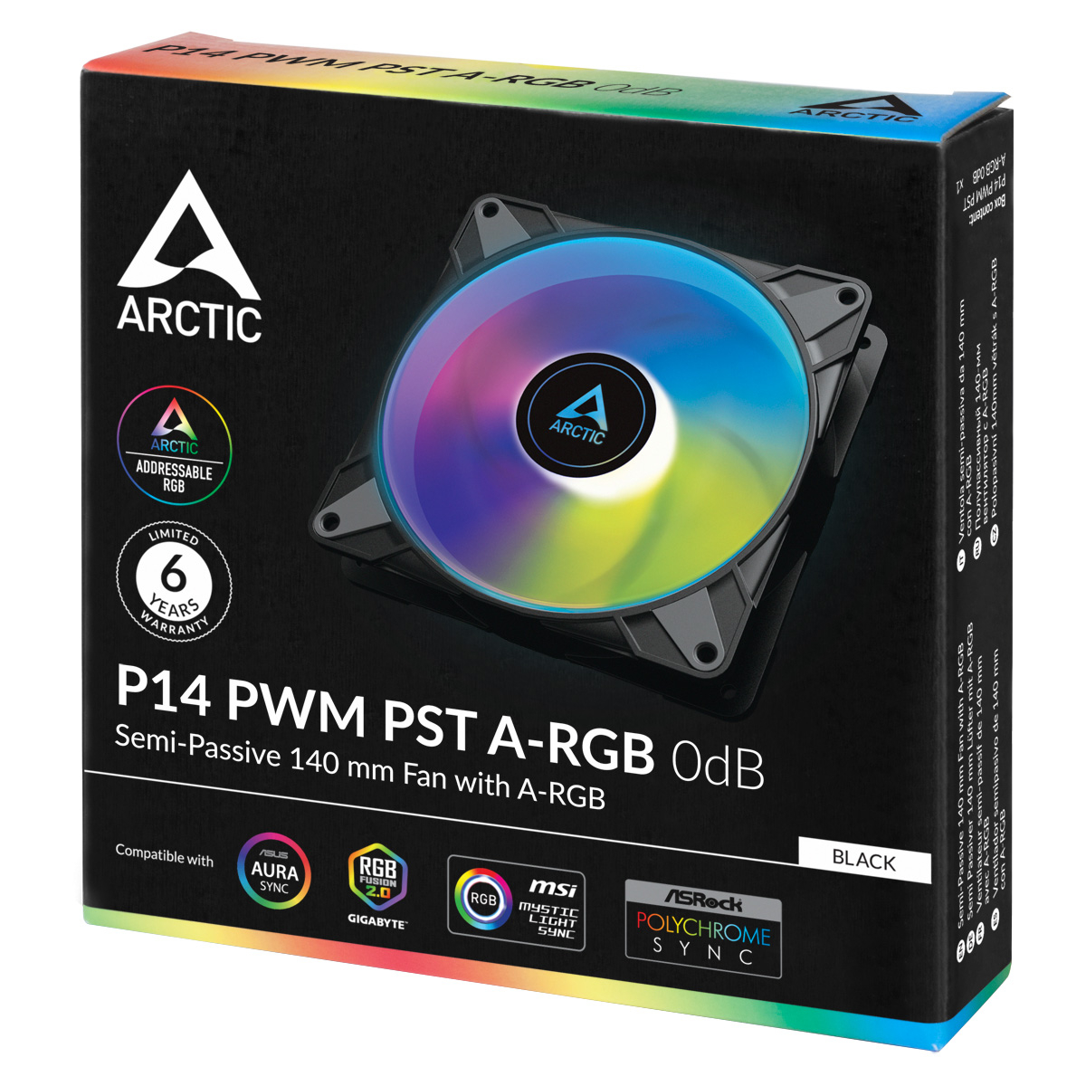 Ventilator ARCTIC P14 PWM PST A-RGB 140mm (crna, 4-pinski, PWM regulacija brzine, PST funkcija, A-RGB osvjetljenje)-1
