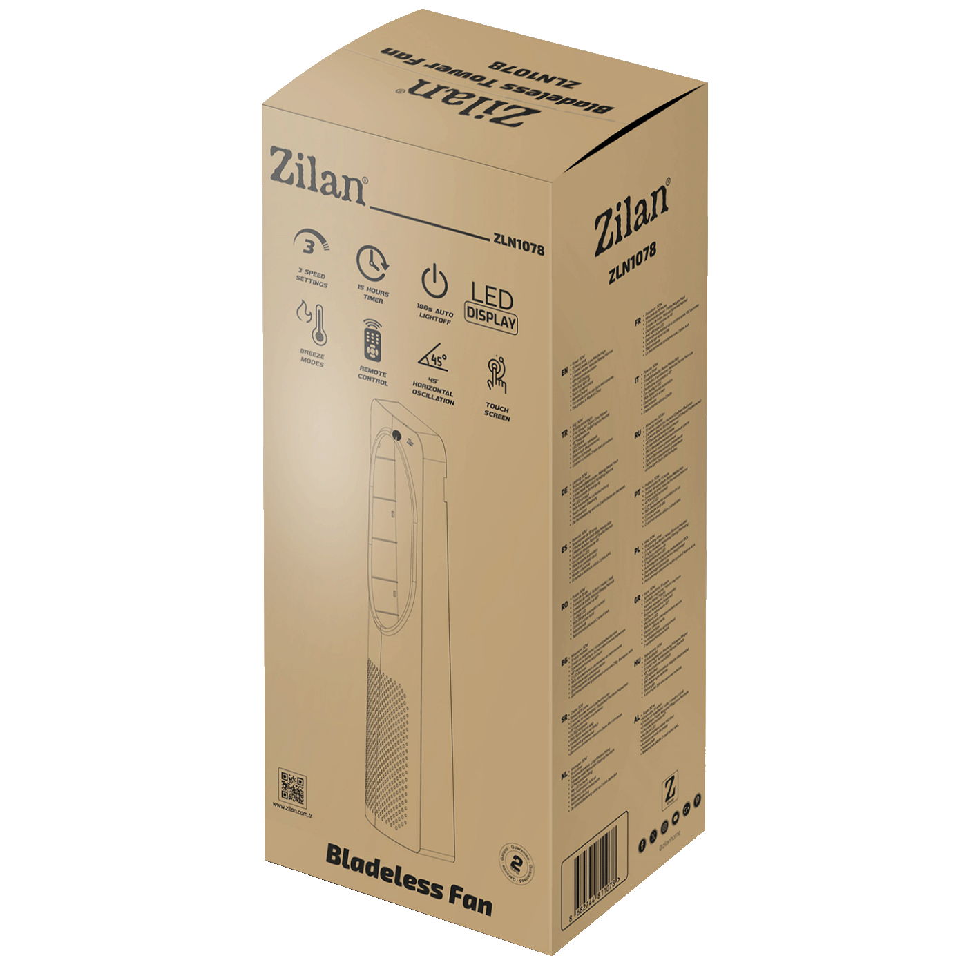 Ventilator stupni ZILAN, 50W, LED zaslon, 45° oscilacija - ZLN1078-1