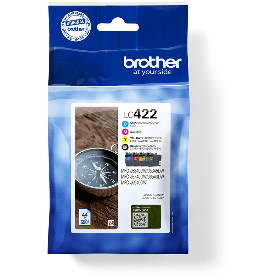 Višebojni paket patrona s tintom BROTHER LC422 Value Pack (original, patrona s tintom - crna, žuta, cijan, magenta)-2