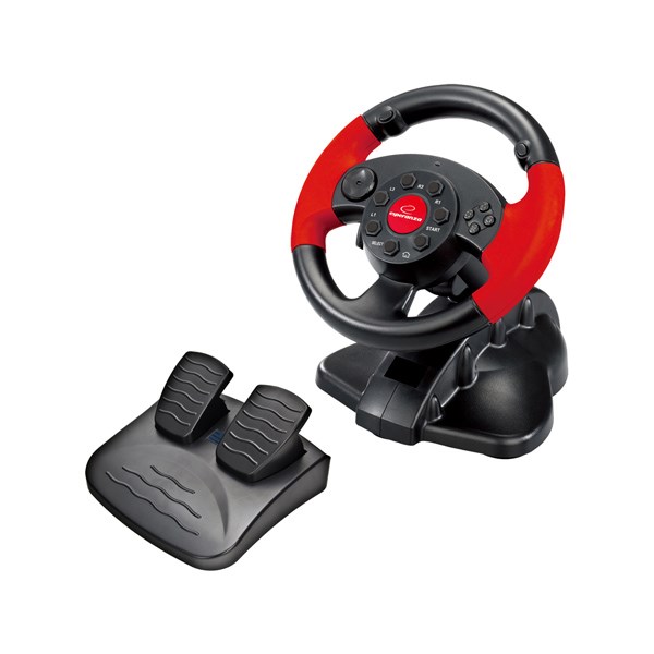 Kontroler za igre XLYNE EG103 (volan, PC, Playstation 2, Playstation 3, digitalni) crni, crveni-0