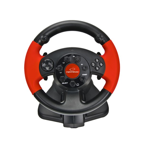 Kontroler za igre XLYNE EG103 (volan, PC, Playstation 2, Playstation 3, digitalni) crni, crveni-1