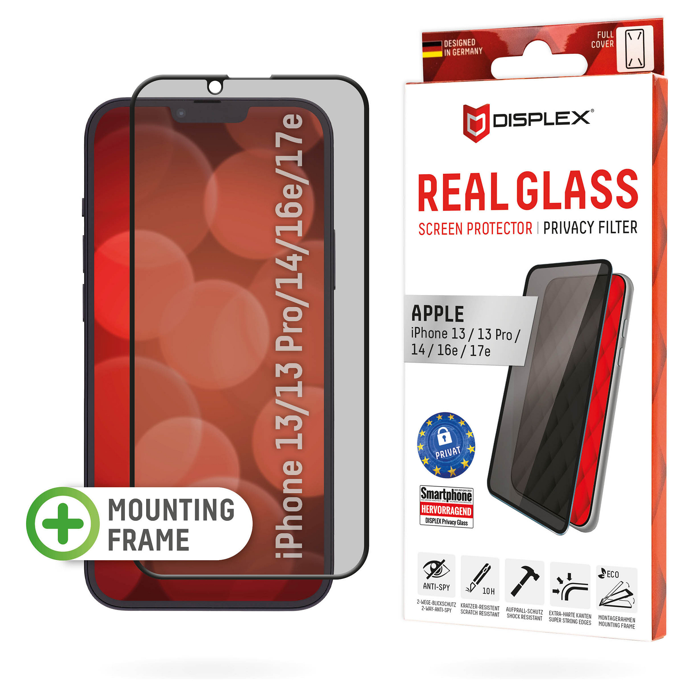 Zaštitno staklo DISPLEX Privacy Glass za Apple iPhone 13/13 Pro/14-4